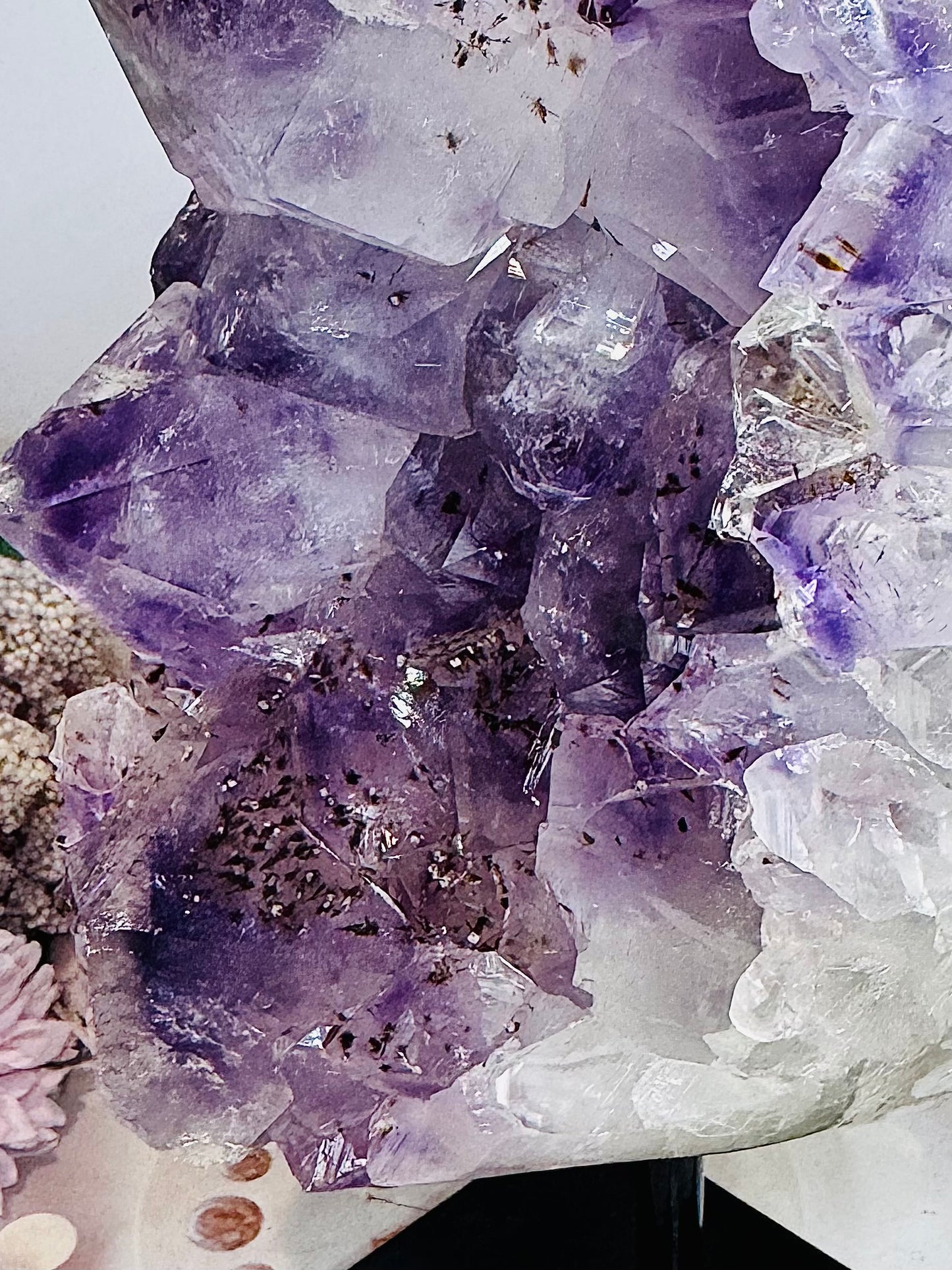 Large High Grade Amethyst with Goethite Inclusions Cluster Freeform On Stand 20cm 2.26KG