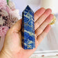 Natural 11cm Lapis Lazuli Carved Tower