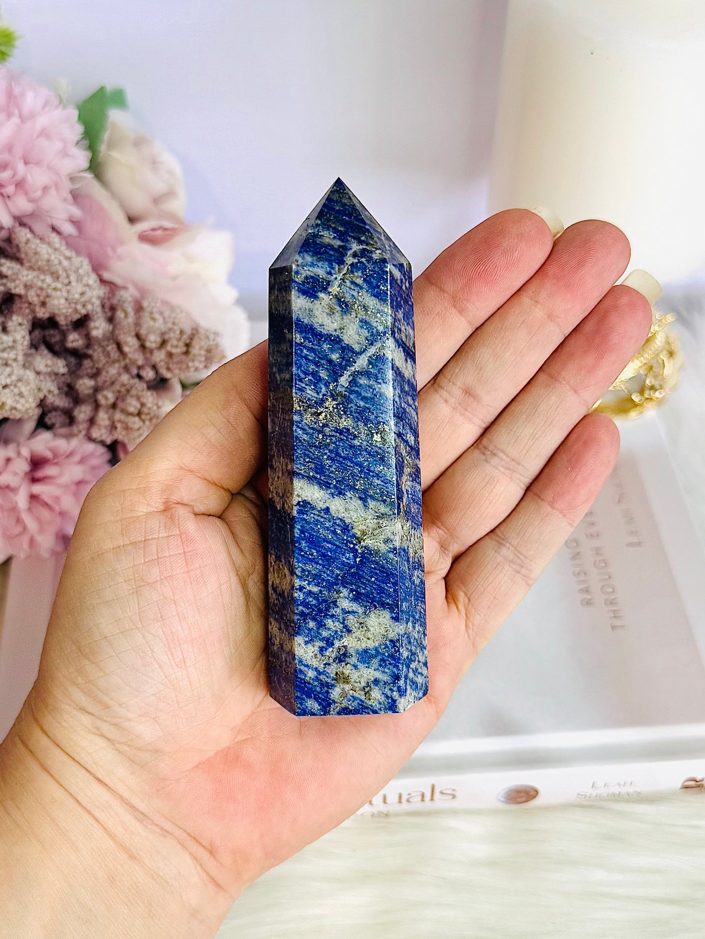 Natural 11cm Lapis Lazuli Carved Tower