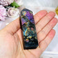 High Grade Labradorite Tower with Purple Flash 9cm (natural line in stone)