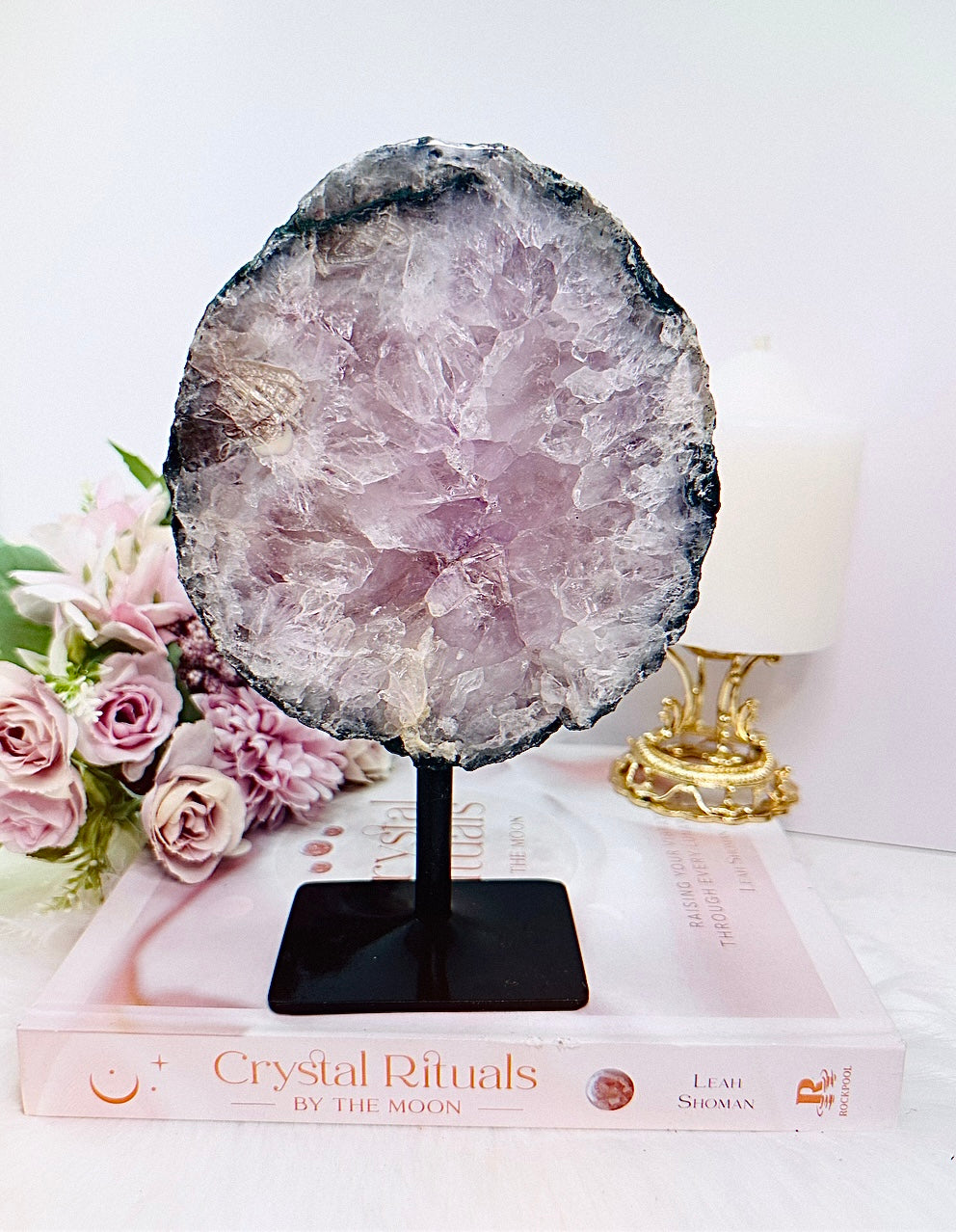 ⚜️ SALE ⚜️ My Beauty!!!! Divinely Stunning Large Chunky 22cm 1.06KG Amethyst Natural Slab On Stand