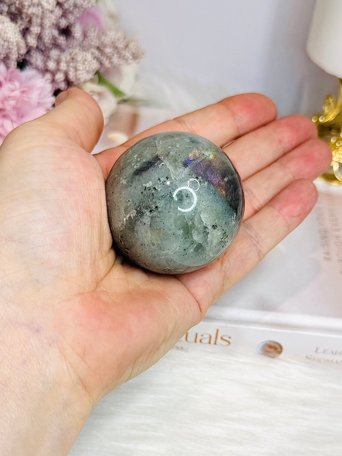 Labradorite Sphere on Stand 160g