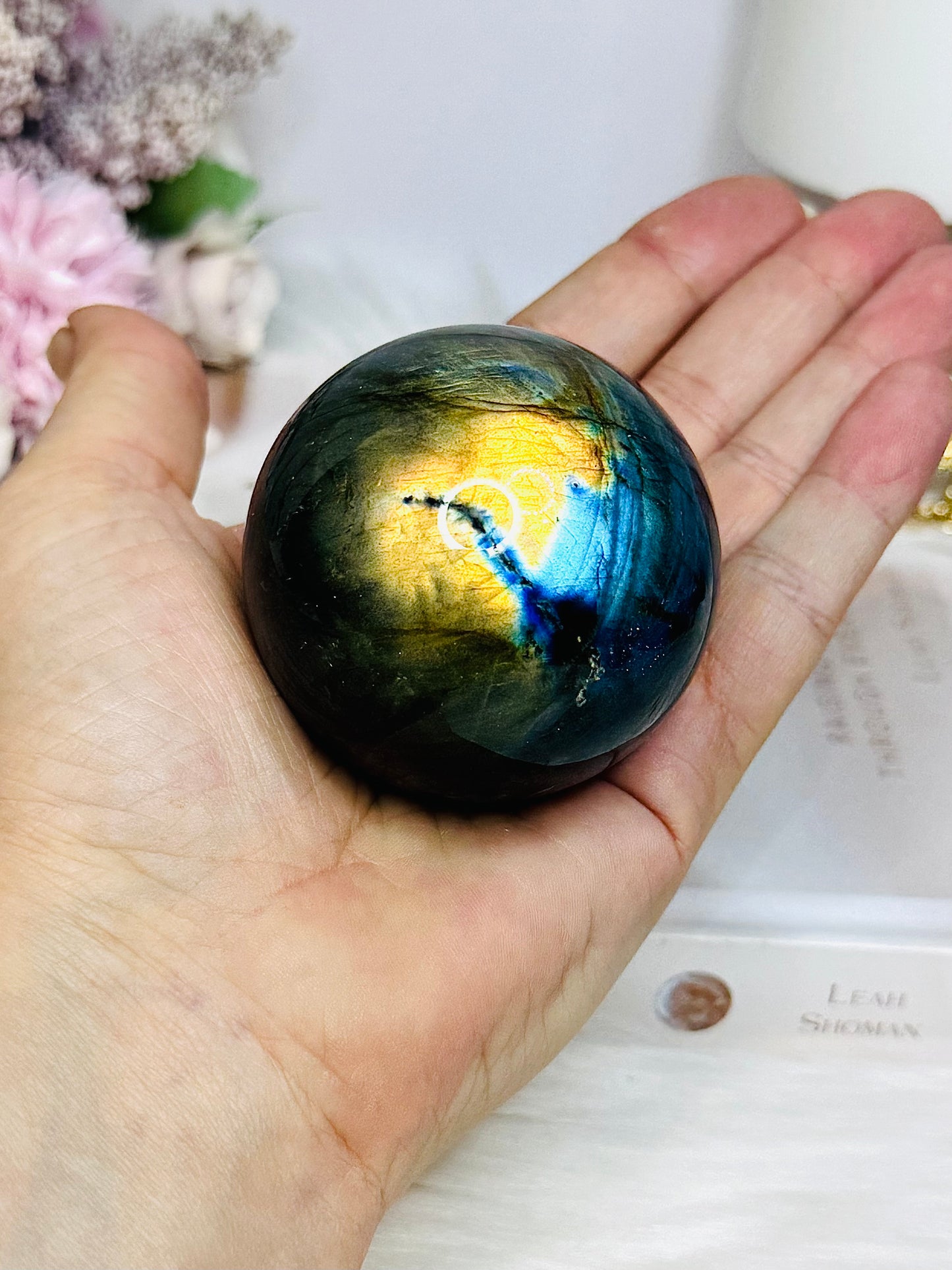 Labradorite Sphere on Stand 251g