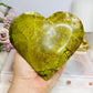 Large Green Opal Heart on Stand 13cm