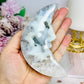 Druzy Agate Carved Moon 12cm