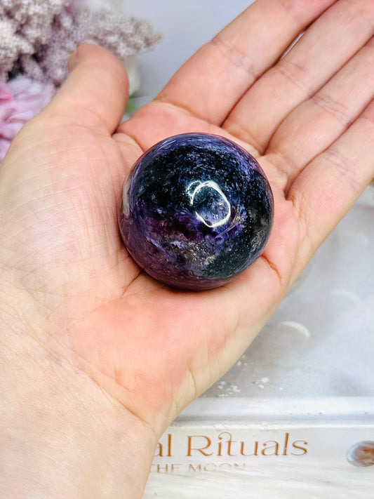 Natural Rare Charoite Sphere On Stand 94g
