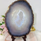 Large Druzy Agate Polished Slab on Stand 25cm 1.26KG