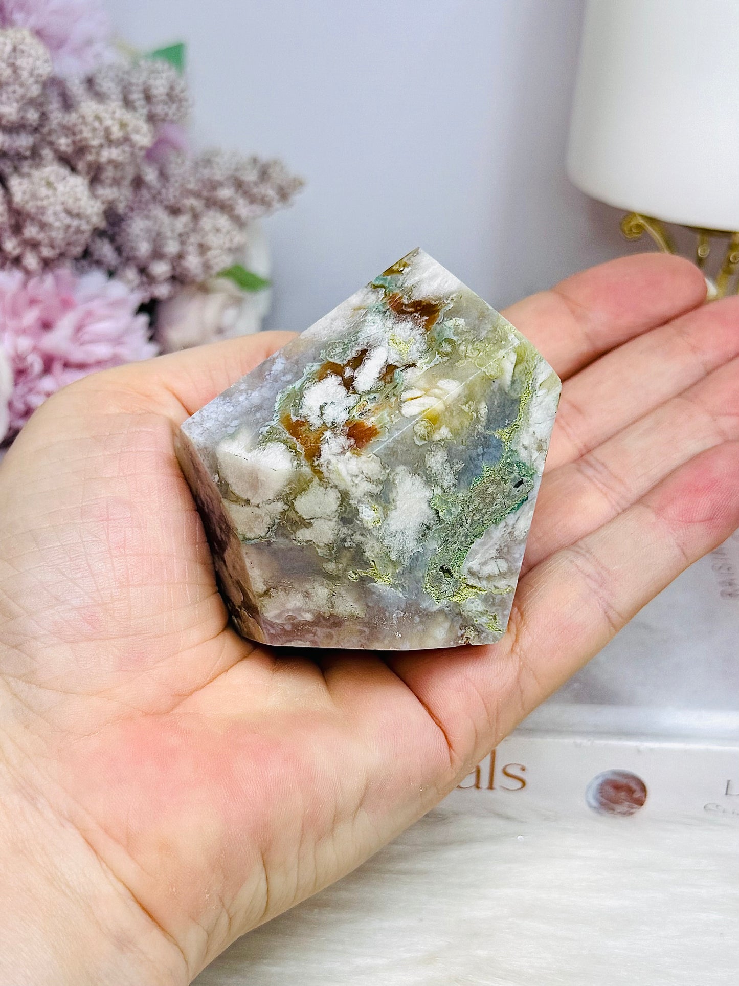 Rare Green Flower Agate Freeform 180g