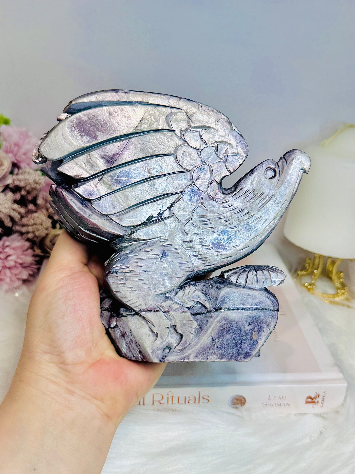 Incredible Large Purple Mica Carved Eagle | Bird 15cm 1KG