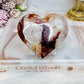High Grade Fire Quartz Heart On Stand