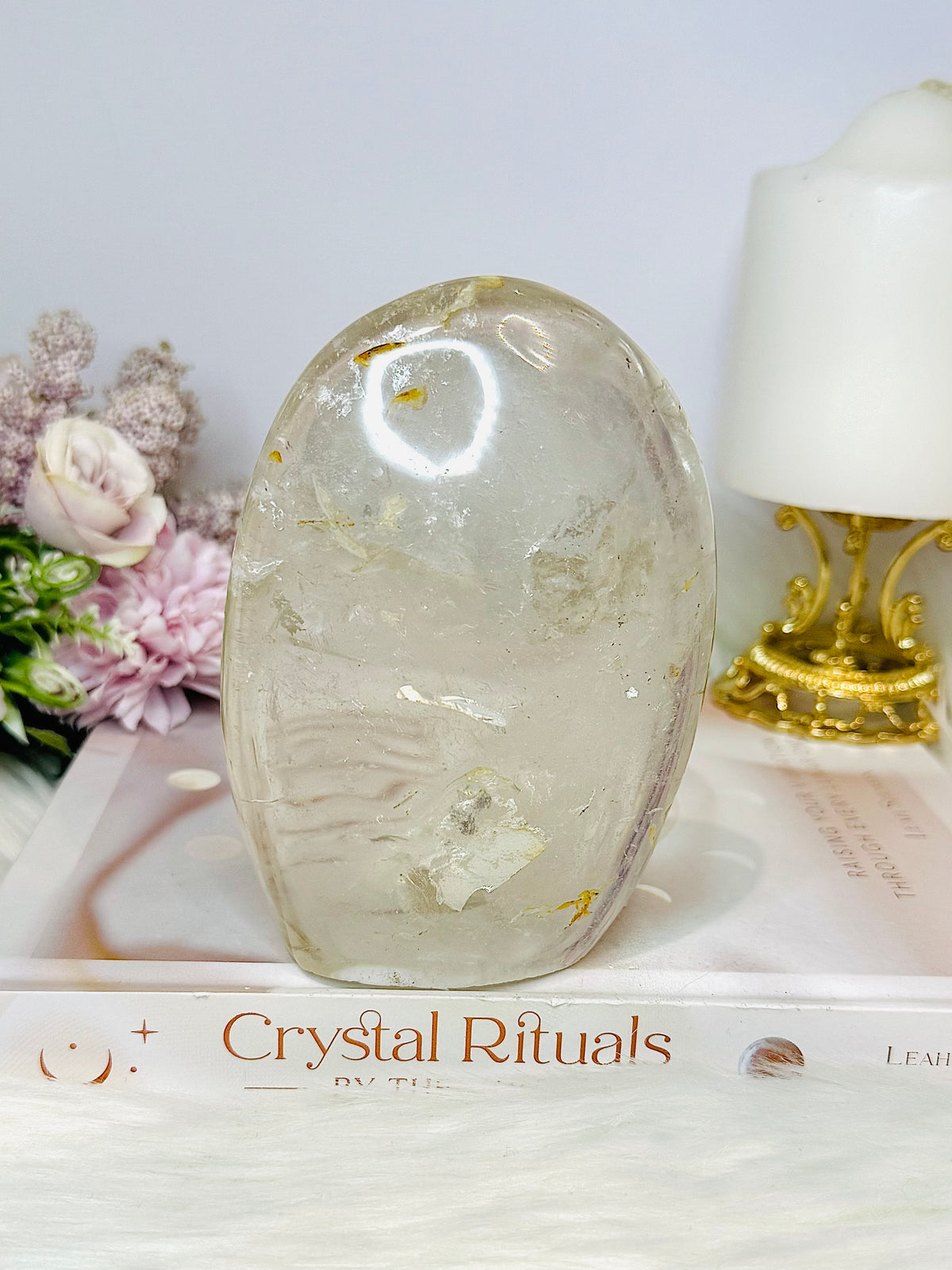Clear Quartz Freeform with Golden Healer Inclusions 11.5cm 552g