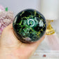 Large Fluorite Sphere with Rainbows 728g On Stand
