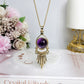 Amethyst Fringe Pendant Necklace