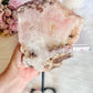 Large Chunky 22cm 1.09KG Pink Amethyst Druzy Slab On Stand