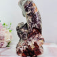 Huge Mexican Lace Agate Carved Set of 2 Owls 18cm 1.13KG