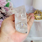 High Grade Clear Quartz Chunky Moon Bowl with Rainbows 9cm