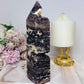 Large Purple Fluorite X Sphalerite Druzy Tower 19cm 768g