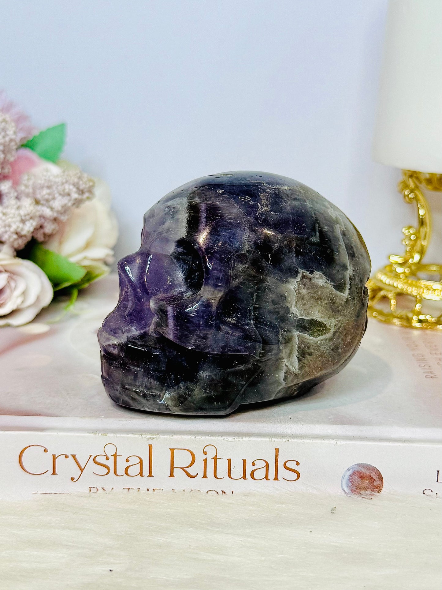 Chevron | Dream Amethyst Carved Skull 521g