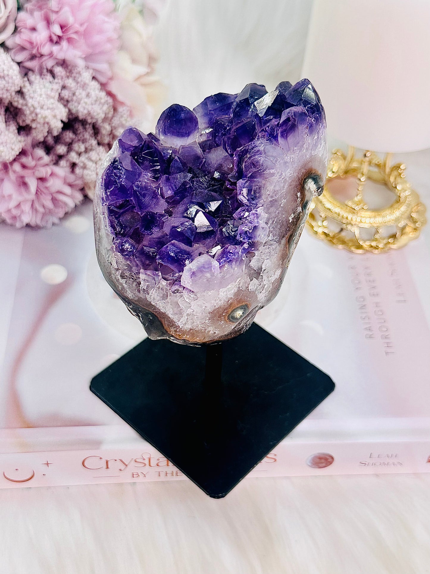 Absolutely Gorgeous High Grade Amethyst Cluster on Stand From Brazil 546grams