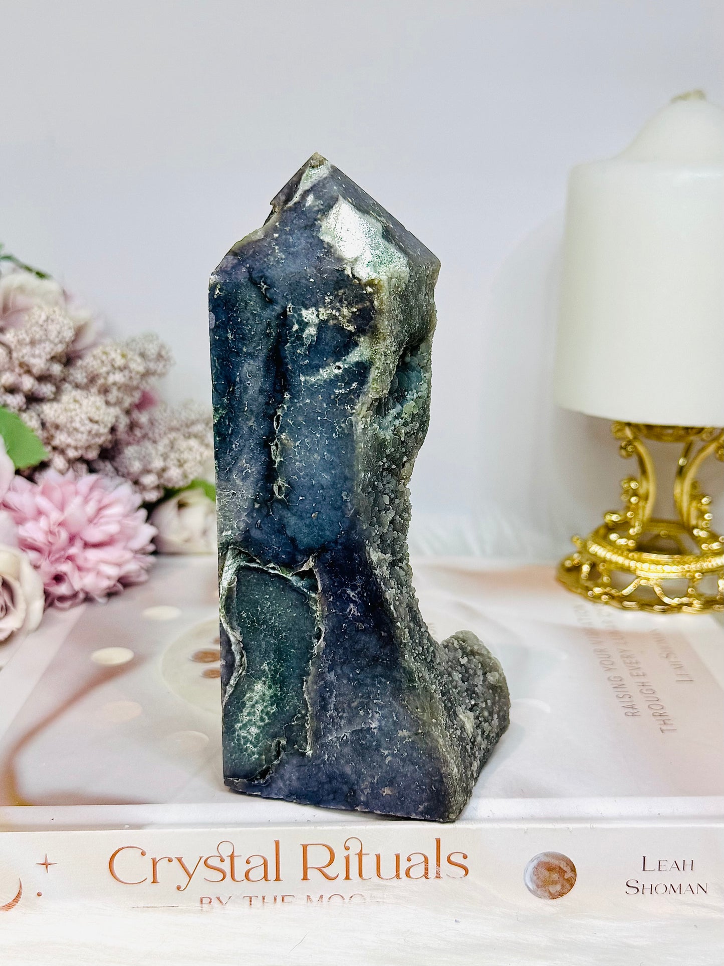 Large Grape Agate Tower 14cm 441g