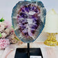 Large High Grade Amethyst Geode with Goethite Inclusions on Stand 1.6KG 20cm