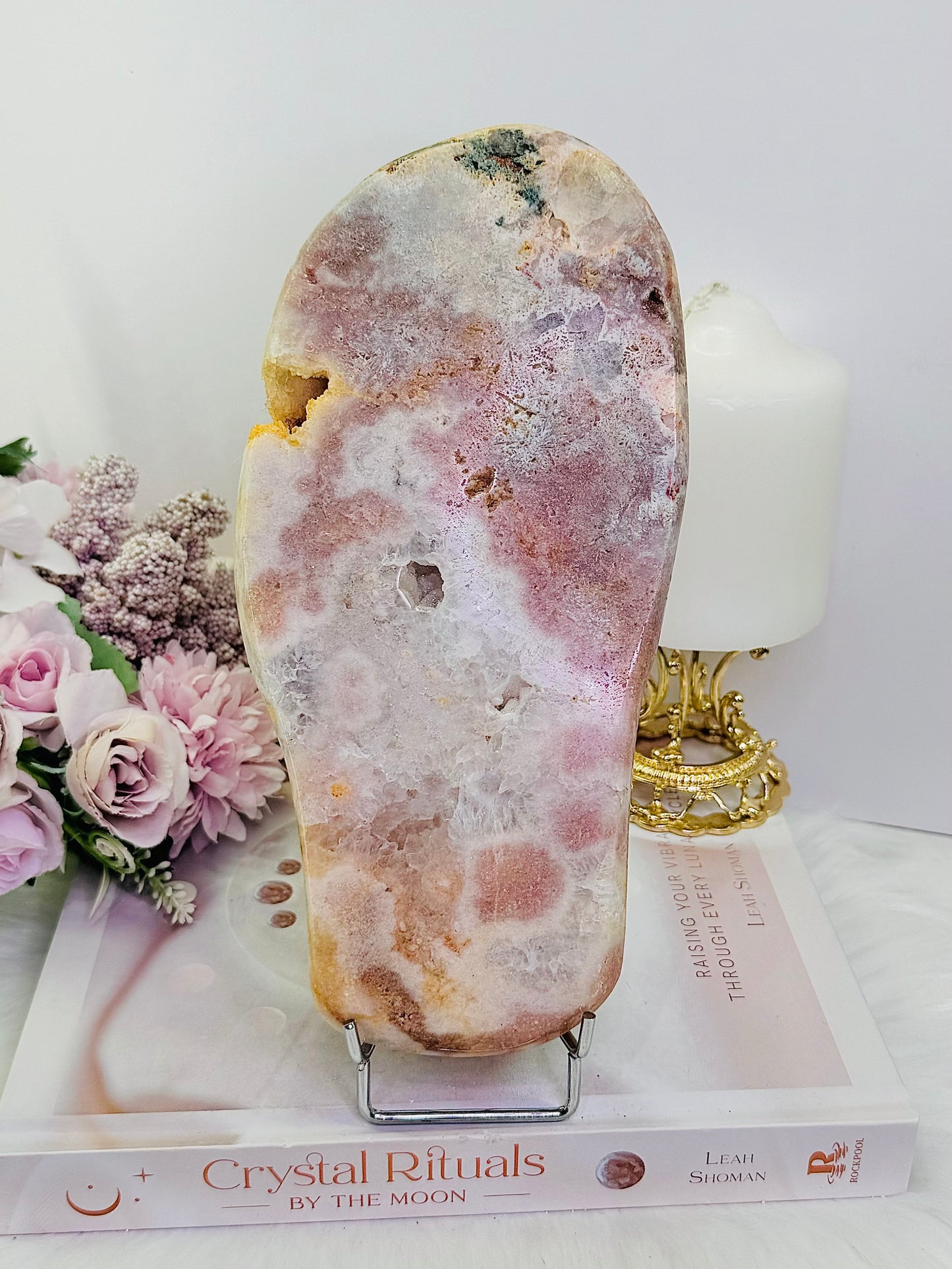 Absolutely Gorgeous Large 998Gram 21cm Pink Amethyst Druzy Slab From Brazil