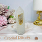 Clear Quartz Tower with Garden Quartz Inclusion 8.5cm