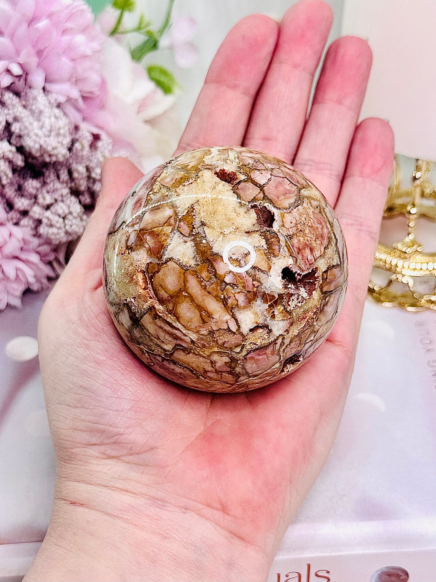 Healing Stone ~ Absolutely Beautiful 377gram Ibis Jasper Druzy Sphere On Stand (stand in pic is display only) Absolutely Incredible Piece