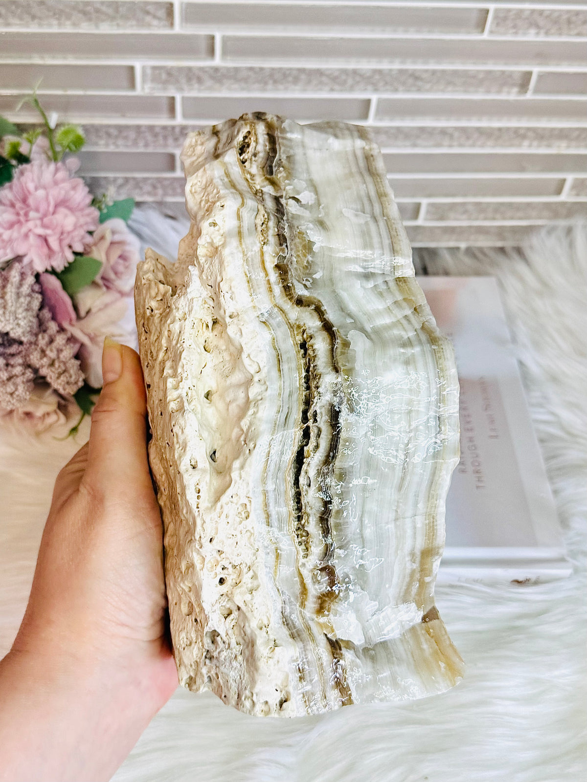 Huge Natural Aragonite Freeform | Slab 20cm Tall 2.87KG