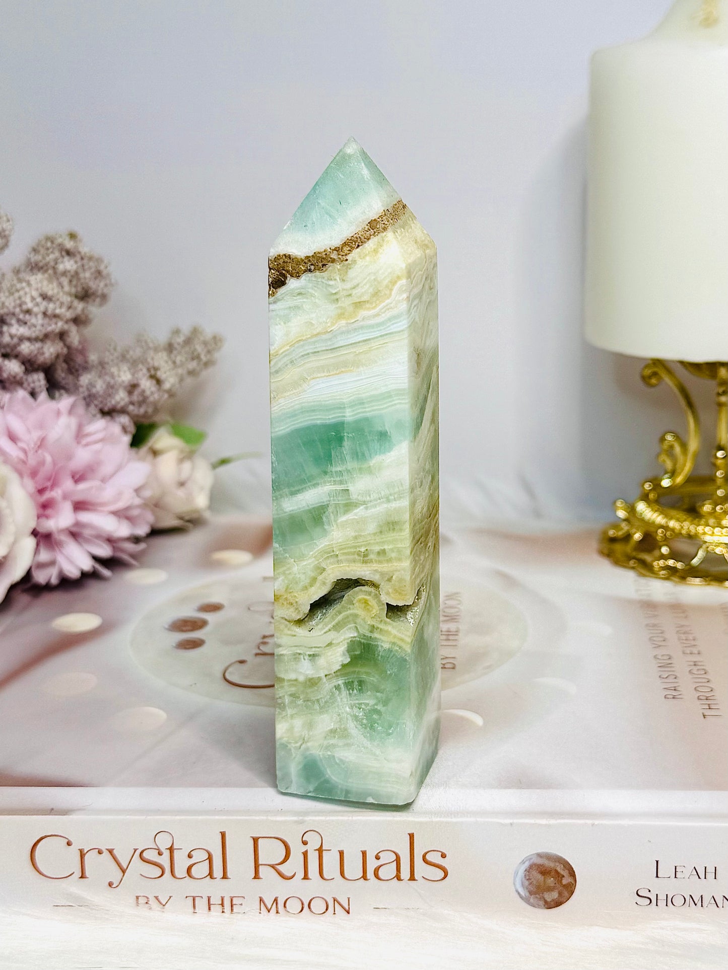 Caribbean Calcite Druzy Tower 12cm