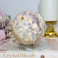 Rare Pink Amethyst X Flower Agate Large Sphere 890g On Stand