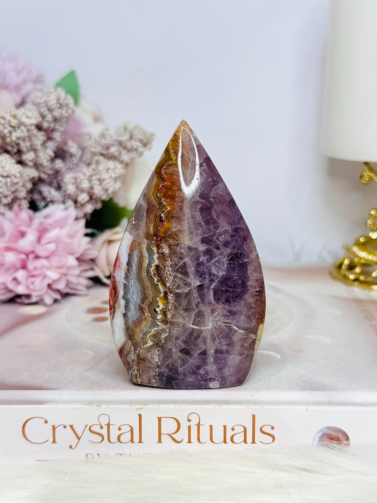 Amethyst X Agate Flame 8.5cm