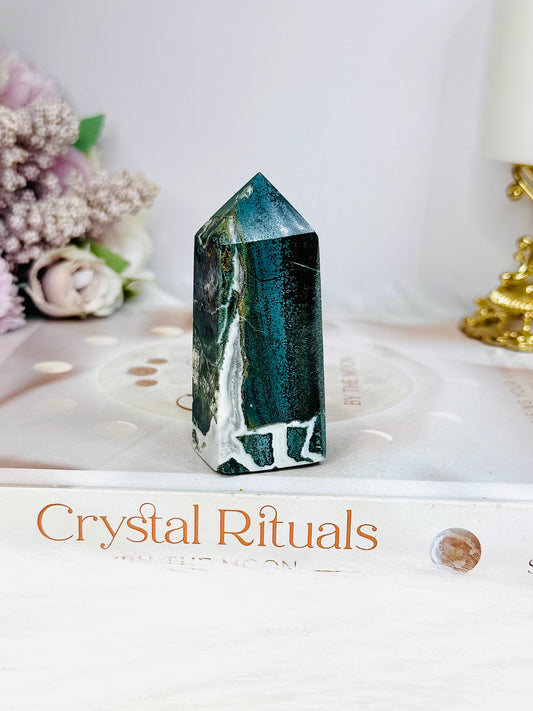 Green Unicorn Jasper Tower 7cm