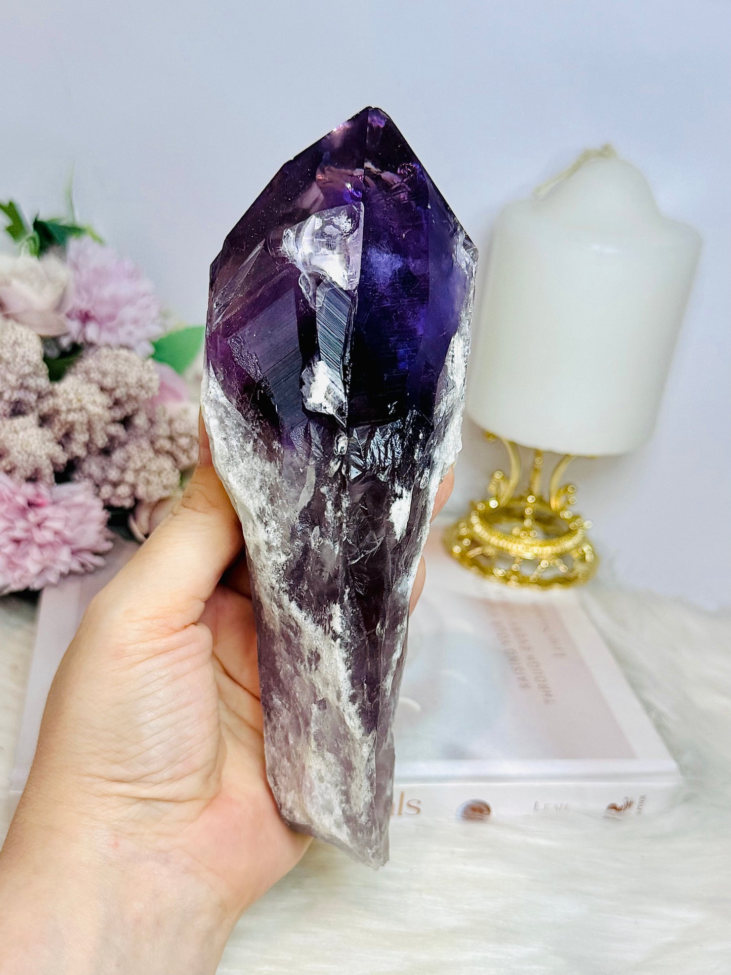 Large Natural Amethyst Dog Tooth Full of Rainbows In Top 18.5cm 652g