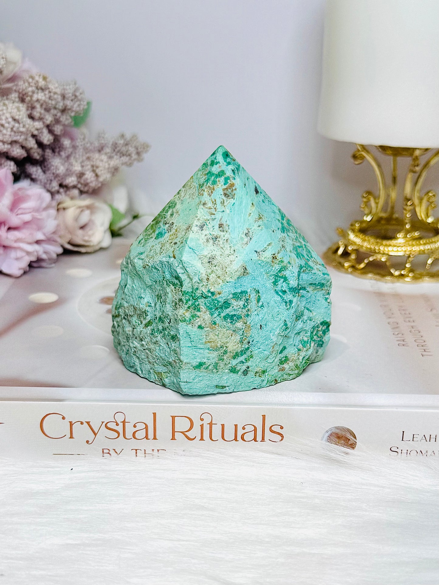 A Rare Stone ~ Chunky Natural Inca Turquoise Carved Freeform | Tower 8cm 313g