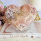 Classy & Fabulous Large Druzy Pink Amethyst Puffy Heart On Stand 832gram