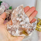 Druzy Flower Agate Carved Flame From Brazil 10cm