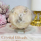 Large Flower Agate Sphere on Stand 500g