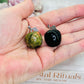 Set of 2 Mini Apples ~ Unakite and Black Obsidian