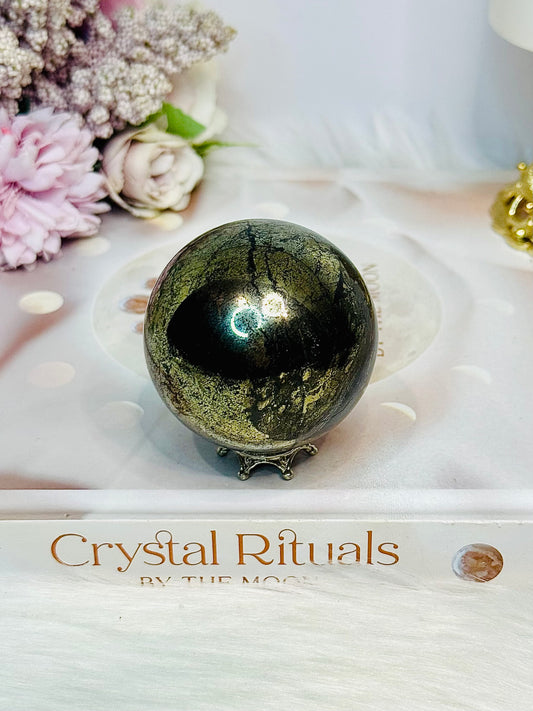 Pyrite Sphere on Stand 331g