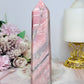 Natural Pink Opal Carved Tower 15cm