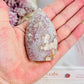 Absolutely Divine Pink Amethyst X Flower Agate Druzy Freeform | Flame Carving From Brazil 7.5cm
