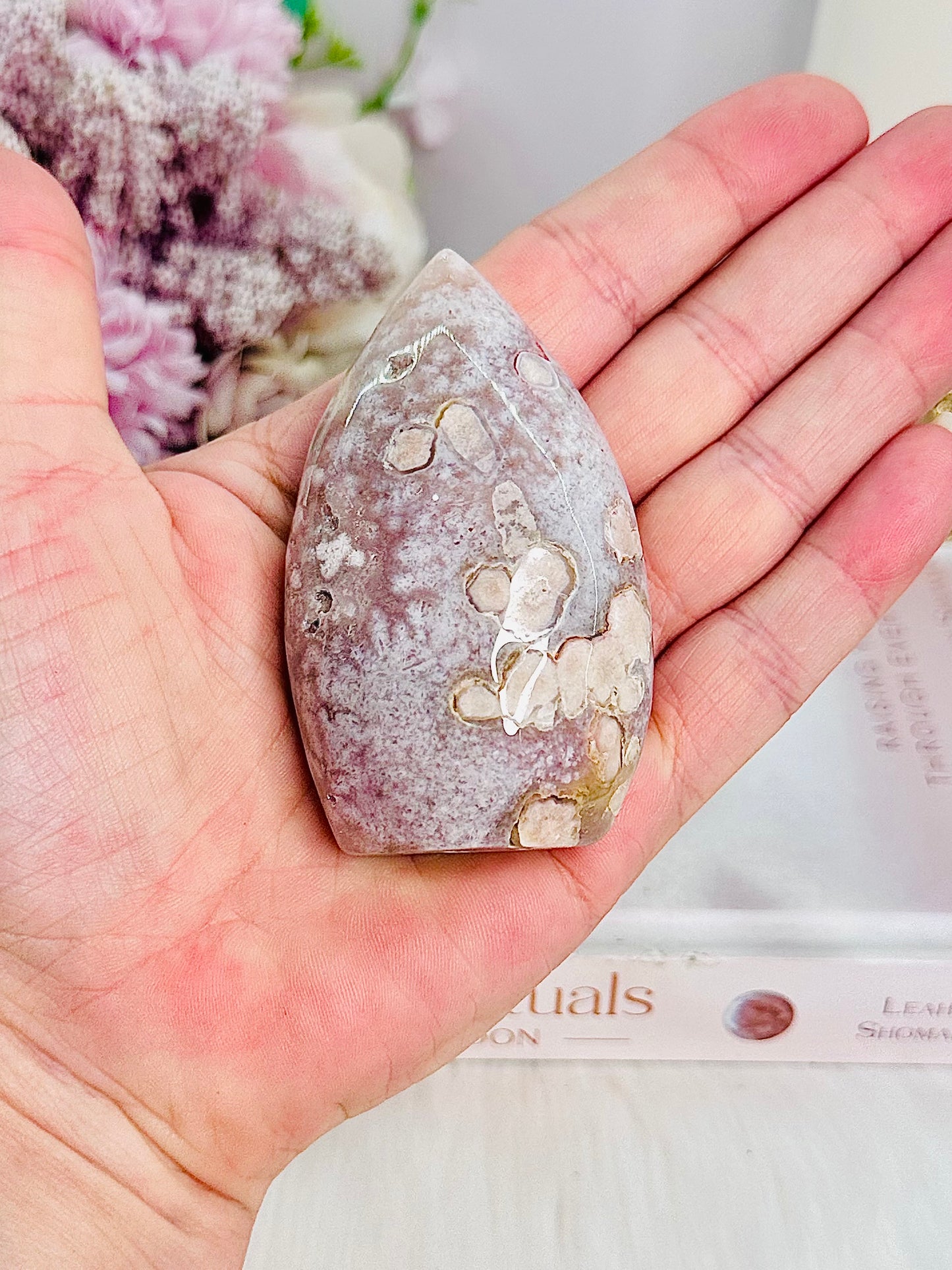 Absolutely Divine Pink Amethyst X Flower Agate Druzy Freeform | Flame Carving From Brazil 7.5cm