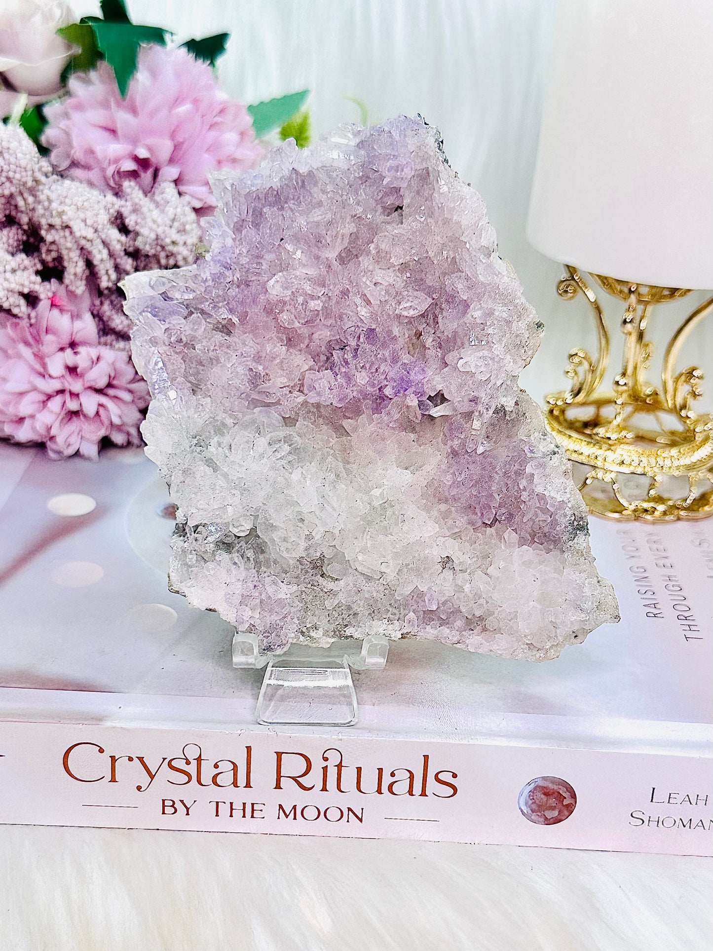 Absolutely Gorgeous 12cm Flower Amethyst | Zeolite Slab Specimen On Stand From Brazil ~ Truly Gorgeous Piece