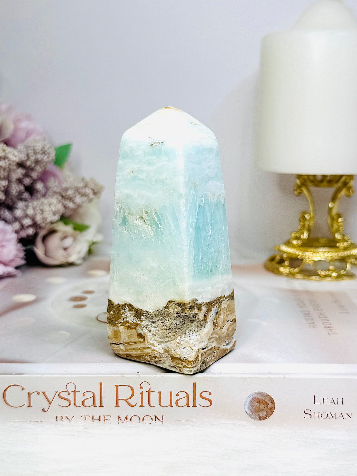 Caribbean Calcite Chunky Tower | Obelisk 9.5cm 280g