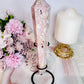 Fabulous Large 20cm Druzy Pink Agate Carved Wand on Stand