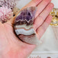 Amethyst X Agate Carved Chunky Moon 8cm