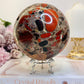 Huge Incredible Natural Puddingstone Sphere on Stand 11cm 1.93KG