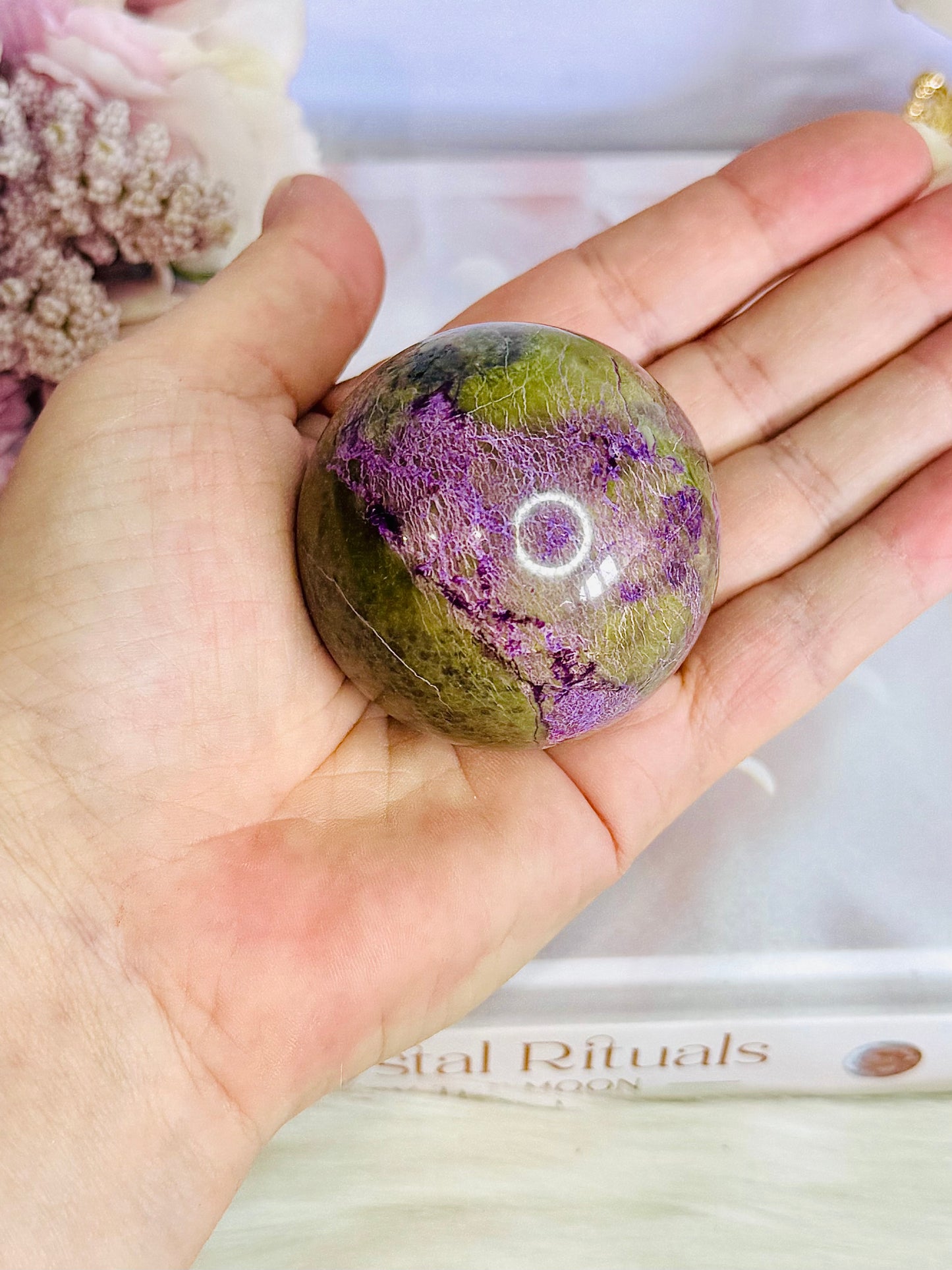 ⚜️ SALE ⚜️ Rare & Gorgeous Stitchtite | Atlantisite Sphere 5.5cm On Stand