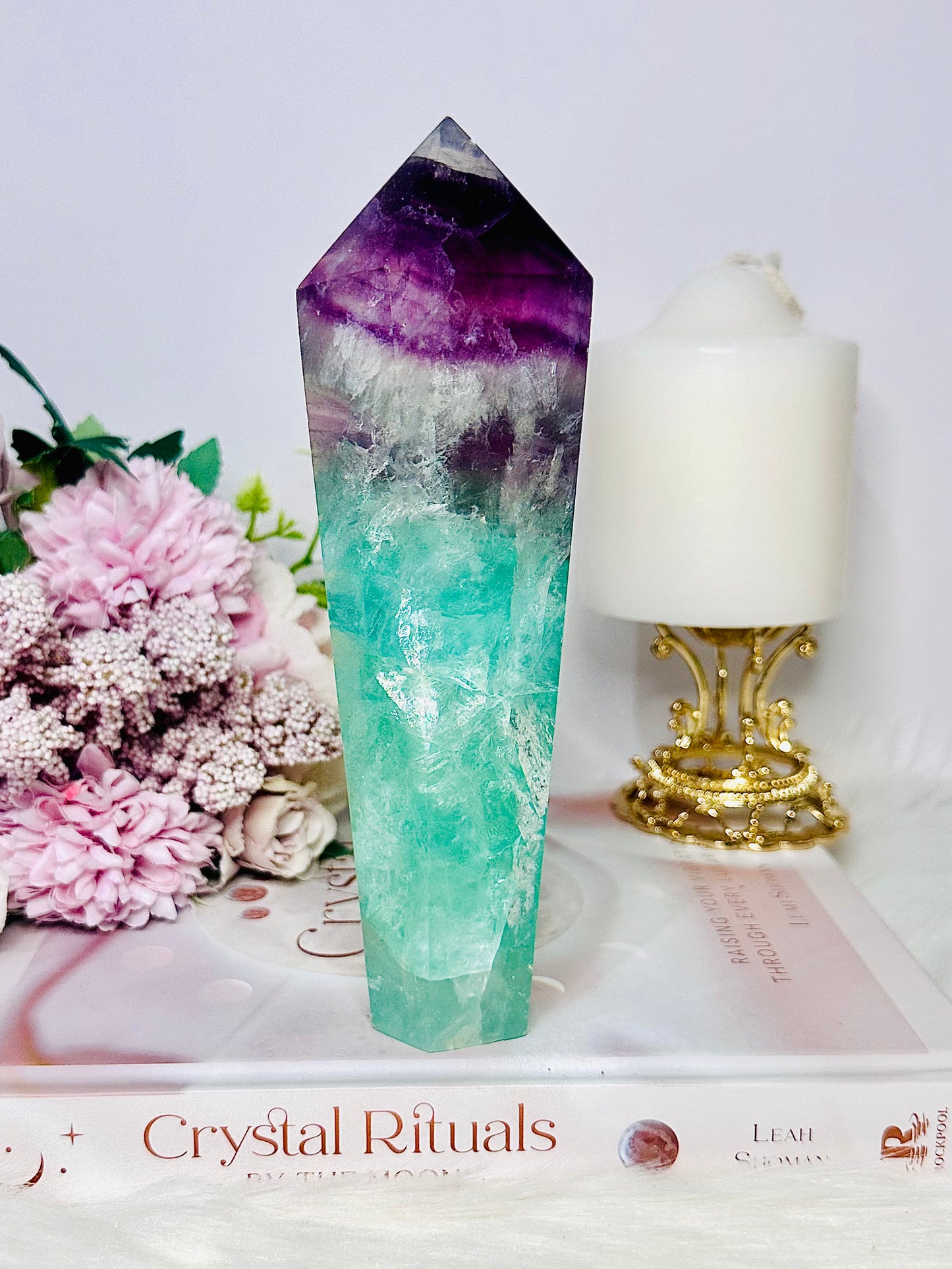 Spectacular Large Incredible Chunky Fluorite Obelisk | Tower 19cm 768grams Full Of Stunning Rainbows